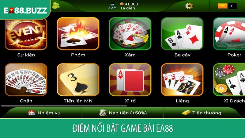 Điểm nổi bật game bài EA88